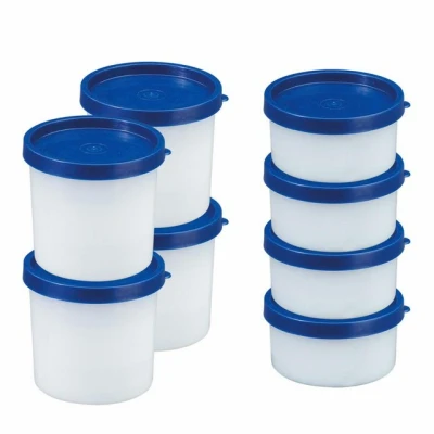 Abbildung von Westmark 8 Kräuter /Gefrierdosen, inkl. Deckel, Füllvolumen: 4x100ml, 4x200ml, stapelbar, Kunststoff, Trio, Farbe: Transparent/Blau, 258422E6