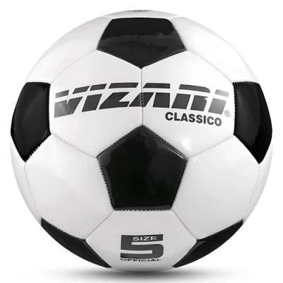 Abbildung von Vizari Classico Fußball Ball Klassisch in Weiß/Schwarz Trainingsball Fussball mit 32 er Muster Steppnaht Technologie Weiß, Schwarz Größe 4