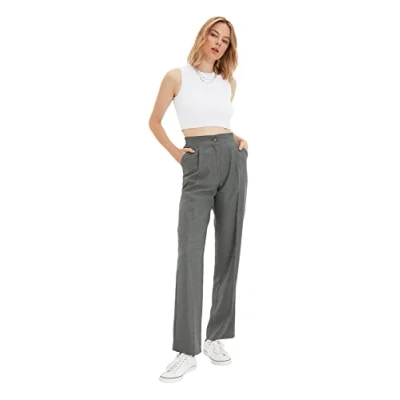 Abbildung von TRENDYOL Damen Spacious Trousers Large Pants, Grau, 36 EU