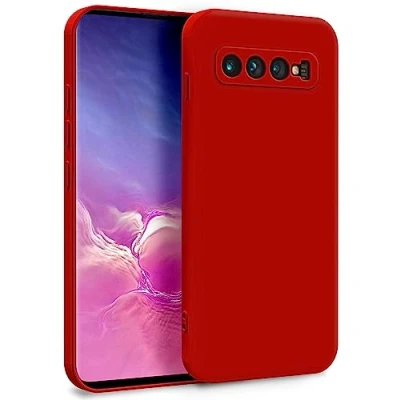 Abbildung von MyGadget Hülle für Samsung Galaxy S10 Plus Zweilagige Handyhülle mit Kameraschutz Cover Innenfutter &amp; Silikon außen Rot