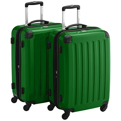 Abbildung von HAUPTSTADTKOFFER Alex Kofferset 2 x mittelgroßer Koffer Hartschalentrolley mit Erweiterung, 55 cm, 42 Liter, Grün
