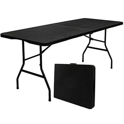 Abbildung von AMANKA 150kg Gartentisch 180 x 74 cm Rattan Optik Wetterfest Esstisch für 6 Personen Klapptisch