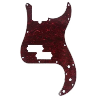 Abbildung von Musiclily Pro 13 Löcher P Bass Pickguard Schlagbrett für 4 Saiter American Precision Bass, lagig Red Tortoise
