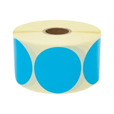 Abbildung von Prolac Markierungspunkte 1000 Stück Bunte Klebepunkte auf Rolle, 50x50 mm Blau, Glue Dots, Selbstklebende, Runde Aufkleber perfekt für Kennzeichnung im Büro, Sticker rund