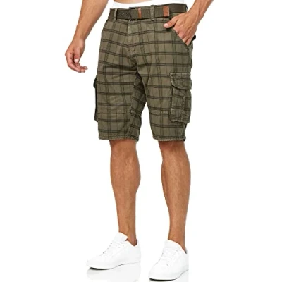 Abbildung von Indicode Jeans Monroe Shorts, Herren, Größe: Small, Army check