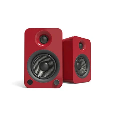 Abbildung von Kanto YU4GR Powered Speakers with Bluetooth and Built in Phono Preamp 140W Peak Power Pair Gloss Red
