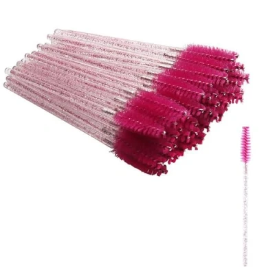 Abbildung von SHUBEIEUMI 50 Stück Wimpernbürsten, Einweg Wimpern Bürste Set, Mascara Zauberstäbe für und Augenbrauen, (Rosenrot)