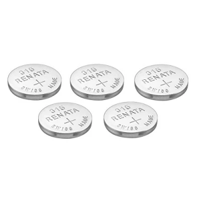 Abbildung von 5 x Renata 315 Uhrenbatterie, Swiss Made, Silberoxid, 1,5 V (SR716SW)