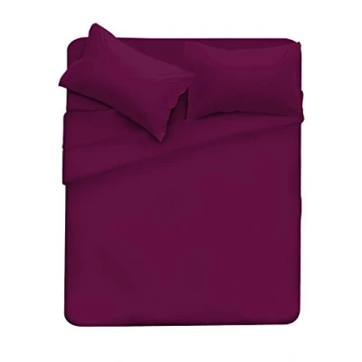Abbildung von Italian Bed Linen Max Color Bettwäsche Set, Pflaume, Doppelte