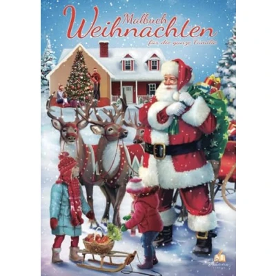 Abbildung von Malbuch Weihnachten Für die ganze Familie: Weihnachtszauber mit 50 Bildern und unterschiedlichen Schwierigkeitsstufen. besinnliche Stunden Kindern, Teenagern Erwachsenen.