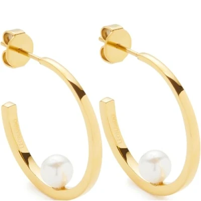 Abbildung von JEWELS BY LEONARDO Ohrstecker Lucinda, 1 Paar Steck Creolen aus goldfarbenem Edelstahl, weiße Imitationsperle, Schmuck Damen Geschenk, 024332