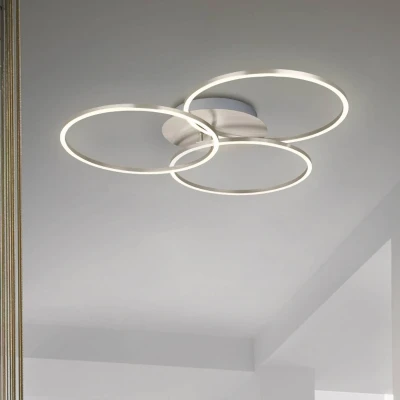 Abbildung von Briloner Leuchten LED Deckenleuchte 3090 012, dimmbar, schwenkbar, Speicherfunktion, fest verbaut, Warmweiß, Deckenlampe, 71,7x67,4x10,3cm, Matt Nickel, 40W, Wohnzimmer, Flur
