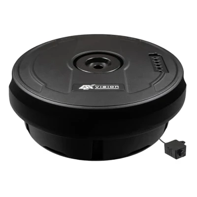 Abbildung von ESX V1100Av2 28cm (11&quot;) AKTIV Bass für Reserverad Mulde mit massivem Aluminium Gehäuse Class A/B Power 300 Watt und kompakter Kabel Fernbedienung