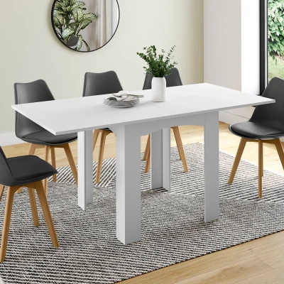 Abbildung von IDMarket Esstisch, ausziehbar, rechteckig, Dona, für 6 8 Personen, Weiß, 80 160 cm