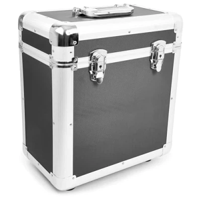 Abbildung von Power Dynamics RC80 Plattenkoffer für 60 Schallplatten Aufbewahrung, Vinyl Koffer, stabile und professionelle Schallplattenbox, aufbewahrung mit Schaumstoff Dämmung, Abschließbar Schwarz