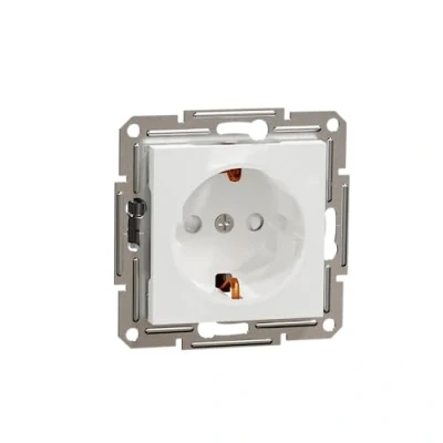 Abbildung von Schneider Electric Asfora EPH2970221D SCHUKO Steckdose 16A, Berührungsschutz, Schutzkontaktsteckdose,Schraubklemmen,Unterputzsteckdose Weiß