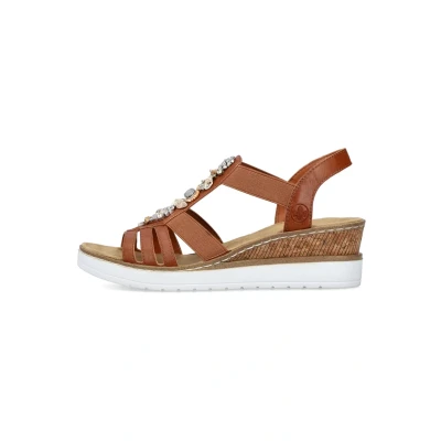Abbildung von Rieker Keilsandalette, Damen, Größe: 40, Braun Schuhe