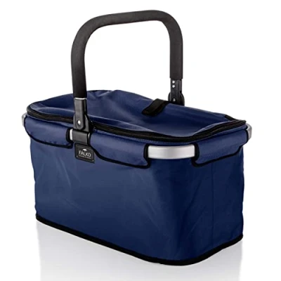 Abbildung von Genius Einkaufskorb Falko Premium Tragekorb Picknickkorb, Lunchkorb Shopping Bag 22 L für Ausflug Camping