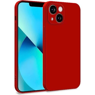 Abbildung von MyGadget Hülle kompatibel mit iPhone 13 Mini Zweilagige Handyhülle Kameraschutz Cover Innenfutter &amp; Silikon außen Rot