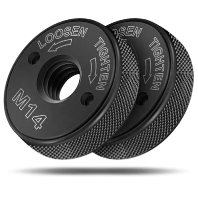 Abbildung von Schnellspannmutter SDS Clic M14, für alle Winkelschleifer von AEG, Black &amp; Decker, Dewalt, Flex, Hitachi, Metabo, Makita etc.(2x spannmutter), Schwarz