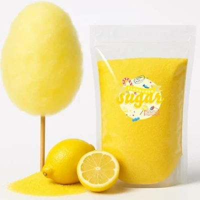 Abbildung von Zuckerwatte Zucker Zitrone Gelb farbiger Aromazucker 250g für die Zuckerwattemaschine