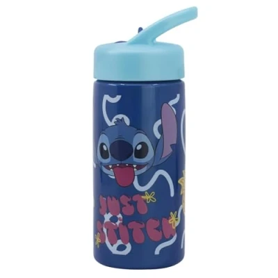 Abbildung von Stitch Palms Sport Trinkflasche mit Strohhalm und integriertem Griff, 410 ml, Blau/Lila, Estándar, Casual