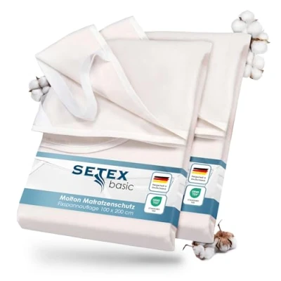 Abbildung von SETEX Matratzenauflage &quot;Matratzenauflage Molton Spann, SETEX, Baumwolle&quot;, (Spar Set, 2 St.), hautfreundliche Matratzenauflage, in 90x200 und 100x200 cm