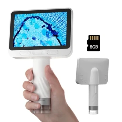 Abbildung von BEAVERLAB 4,0&quot; IPS Mikroskop, digitales Mikroskop 100X 1600X, WiFi USB für Anfänger, 1080P HD Taschenmikroskop mit 8 einstellbaren LED Lights, drahtlose Handheld Microscope Handy PC/TV