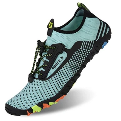 Abbildung von IceUnicorn Strandschuhe Badeschuhe Damen Herren Schwimmschuhe Aquaschuhe Sommer Schnell Trocknend Surfschuhe(Turkis,39EU)