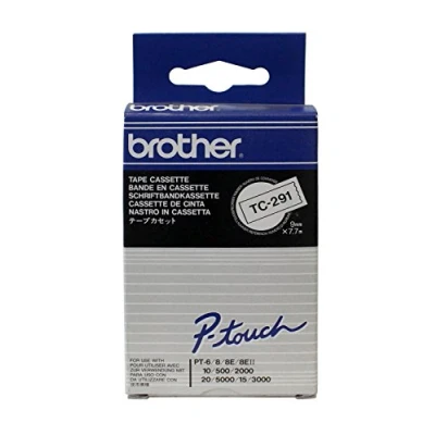 Abbildung von Brother TC 291 (9 mm) Schwarz bis weiß Tape