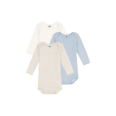 Abbildung von Petit Bateau BABY 3 PACK Unisex Body multicoloured/blue für Kinder, Größe: 74, Multi coloured/blue