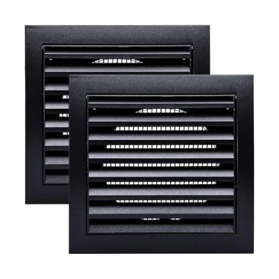 Abbildung von Vent Systems Ø100mm Außenmaße 148x153mm 2 Stück Anthrazit Lüftungsschlitz Abdeckung für Trockner, Belüftungsöffnungen und Abluft Rohr, den Außenbereich geeignet