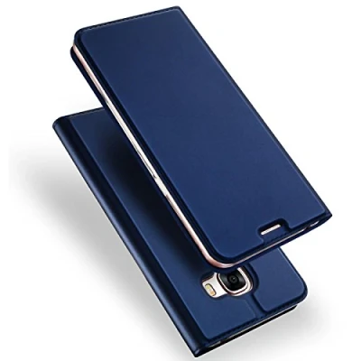 Abbildung von Verco Handyhülle für Galaxy A3 (2017), Premium Handy Flip Cover Samsung Hülle [integr. Magnet] Book Case PU Leder Tasche [A3 A320], Blau