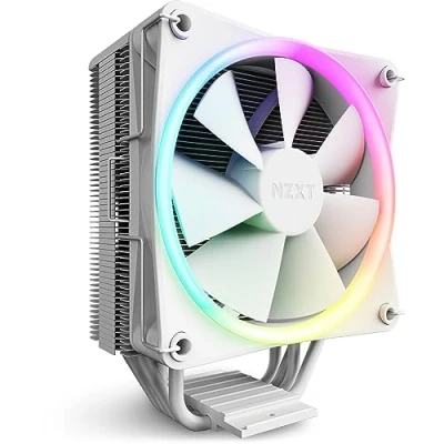 Abbildung von NZXT T120 RGB Air Cooler RC TR120 W1 CPU Luftkühler 120mm Lüfter Direktkontakt Technologie 4 Kupfer Heatpipes Optional 2 möglich passend für Intel und AMD Sockel Weiß
