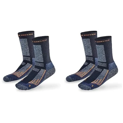 Abbildung von Black Crevice Merino Outdoorsocken lang, 2 Paar, black/orange, 39 42