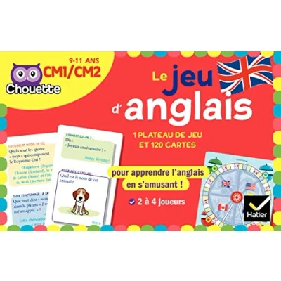 Abbildung von Chouette Le jeu d&#039;anglais CM1 CM2: Avec 1 plateau de jeu, 120 cartes, 4 pions et dé