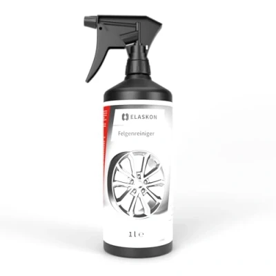 Abbildung von ELASKON Felgenreiniger/Autopflege Felgenreiniger Spray mit Wirkindikator durch Farbumschlag/Felgenreiniger für Alufelgen, Stahlfelgen &amp; Radkappen/Felgenreinigungsmittel (1 x 1L Flasche)