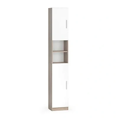 Abbildung von Vicco Badschrank Luis, Sonoma/Weiß, 32 x 190 cm