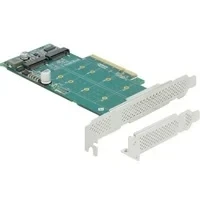 Abbildung von PCI Express x8 Karte zu 2 x intern NVMe M.2 Key M Bifurcation, Controller