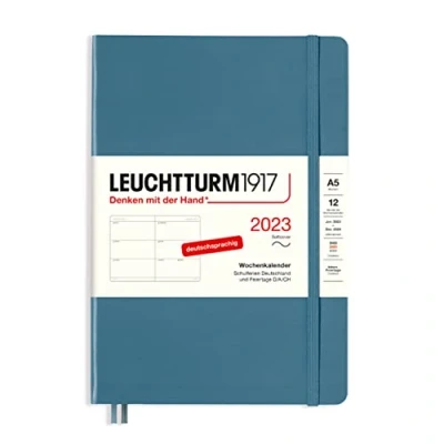 Abbildung von LEUCHTTURM1917 365750 Wochenkalender, Softcover, Medium (A5) 2023, 12 Monate, Stone Blue, Deutsch