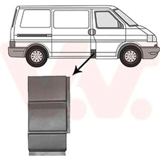 Abbildung von VAN WEZEL 5874116 Radlauf rechts unten, seitlicher Einbau, B Säule VOLKSWAGEN: Transporter 4 Bus, Kastenwagen kfzteile, kfzteile24,