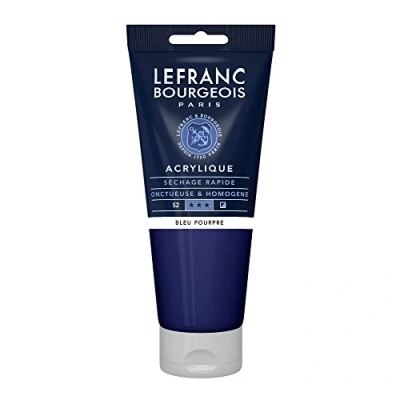 Abbildung von Lefranc Bourgeois 300347 Fine Acrylfarbe Purpurblau, 200ml Tube, cremige auf Wasserbasis, schnell trocknend, lichtecht, wasserfest