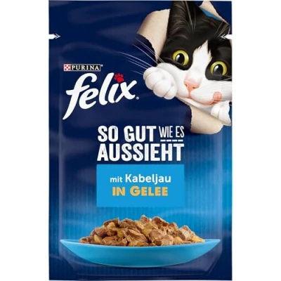 Abbildung von FELIX So gut wie es aussieht Katzenfutter nass in Gelee, mit Kabeljau, 26er Pack (26 x 85g)