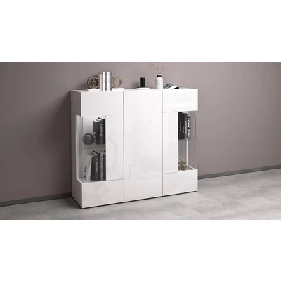 Abbildung von INOSIGN Highboard &quot;Egypt, Highboard, Hochschrank, Hochkommode, Vitrine&quot;, mit 3 Türen davon 2 Glaseinsatz,kompl. Hochglanz lack.,Breite 135