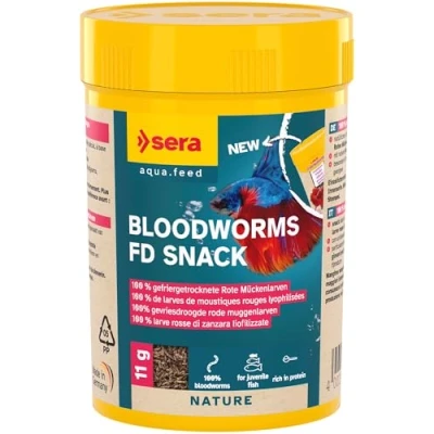 Abbildung von sera FD Rote Mückenlarven Nature 100 ml Der Leckerbissen für Jungfische und Feinschmecker Fischfutter fürs Aquarium mit sehr hoher Verwertbarkeit, somit weniger Algen