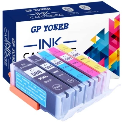 Abbildung von GP TONER Druckerpatronen Ersatz für Canon PGI 580XXL CLI 581XXL Tintenpatronen Pixma TS6250 TS6151 TS9155 TR7550 TR8500 TR8550 TS8152 (PGI 580XL 581XL 5 Pack (BK, PBK, C, M, Y))