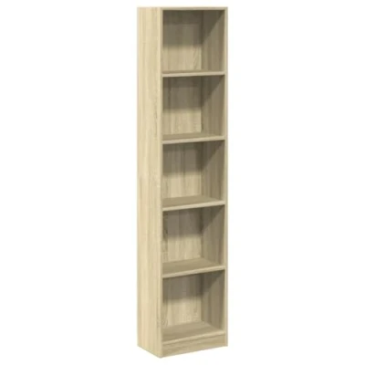 Abbildung von vidaXL Bücherregal, Bücherschrank Regal mit Stauraum, Standregal für Wohnzimmer Büro, Büroregal Aktenregal Aufbewahrungsregal, Sonoma Eiche Holzwerkstoff