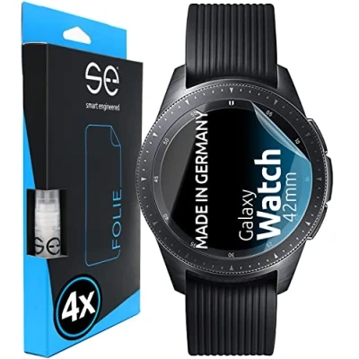Abbildung von [4 Stk.] Entspiegelte 3D Schutzfolie kompatibel mit Samsung Galaxy Watch (42mm), hüllenfreundliche Matte Displayschutz Folie, Schutz vor Schmutz und Kratzern, Alt. Schutzglas