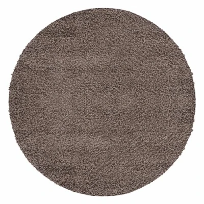 Abbildung von Carpetsale24 Shaggy Hochflor Teppich 80 cm Rund Mokka Kleiner, Runder Wohnzimmer Moderner, Weicher, Flauschiger Langflor für Schlafzimmer, Badezimmer &amp; Küchenteppich, Wohnzimmerteppich