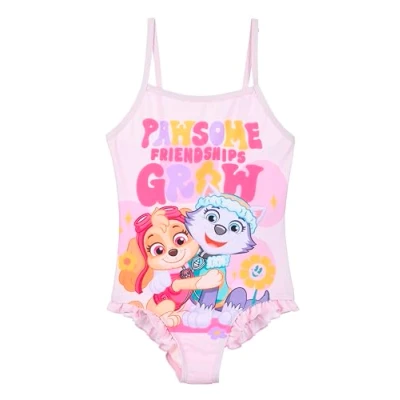 Abbildung von PAW PATROL Badeanzug Bikini mit Rüschen für Mädchen Skye &amp; Everest Cartoon Motiv Summer Schwimmanzug (DE/NL/SE/PL, Alter, 4 Jahre, Regular, Rosa)